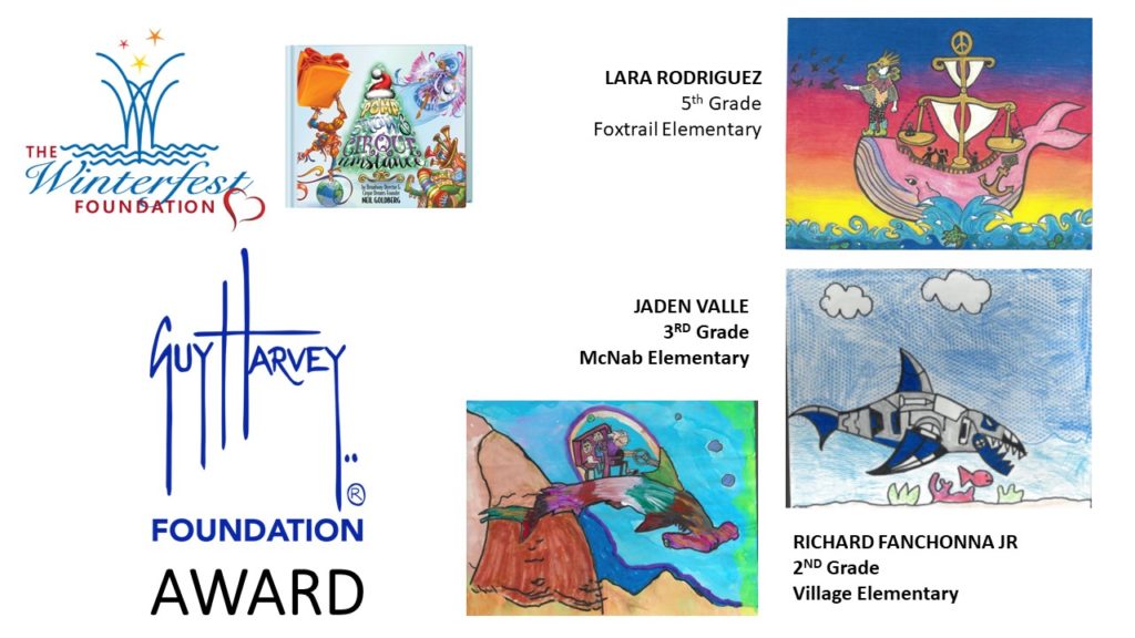 2022-23 Guy Harvey Foundation Award Lara Rodriguez, Jaden Valle, Richard Fanchonna, Jr.